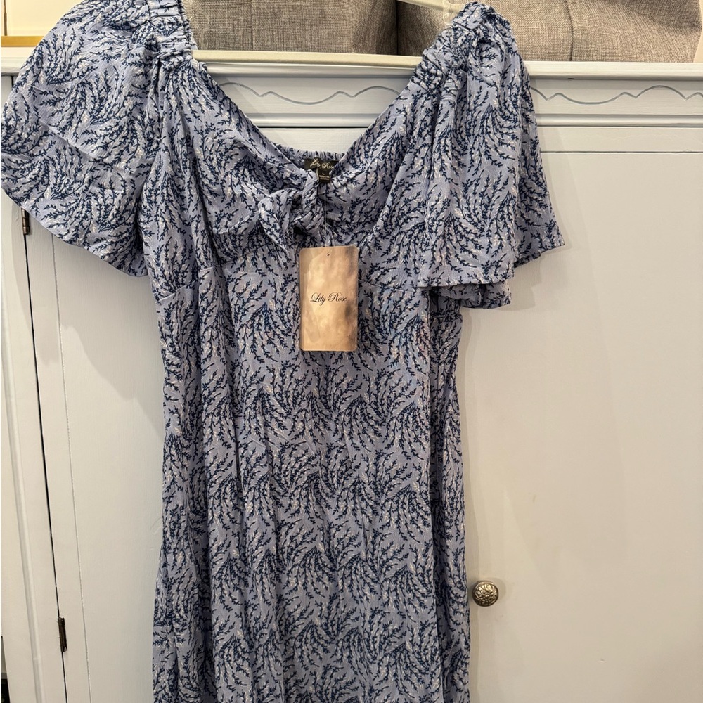 Lily Rose Blue Patterned Dress